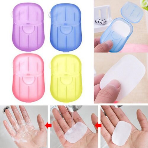 100pcs Portable Mini Paper Soap Sheets -Pocket-Size Scented Soap for Hands