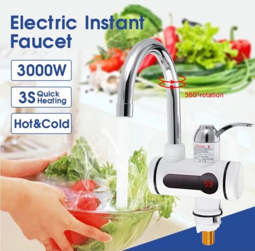 Instant Electric Hot Water Heater Tap with Shower Attachment