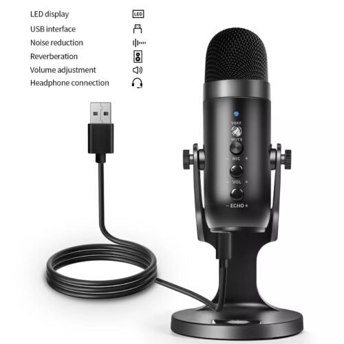 Jmary MC-PW8 Professional USB Microphone with Noise Reduction for Podcasting