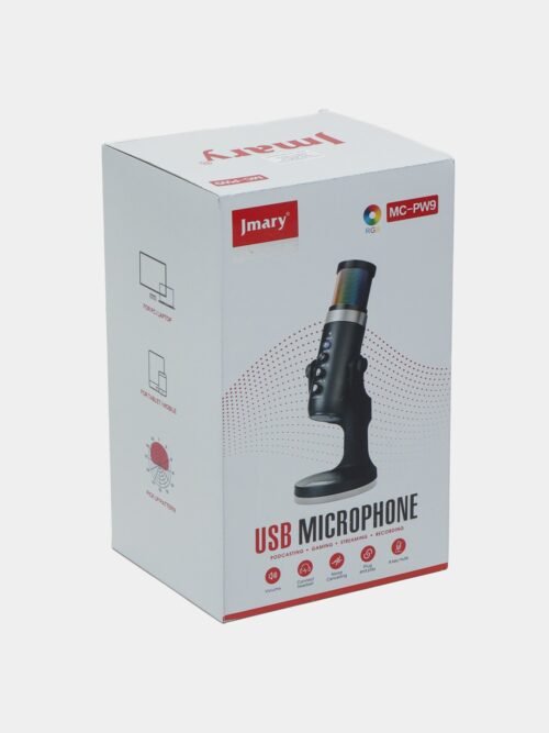 Jmary MC-PW9 RGB Professional USB Microphone for Podcasting with Noise Reduction