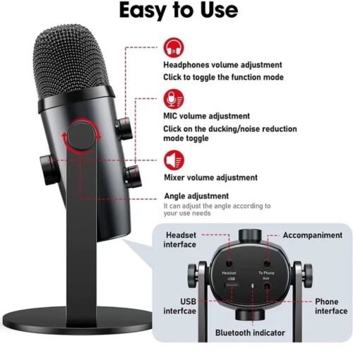 Jmary Mc-pw10 Professional Usb Microphone For Pc And Mobile For Podcasting With Noise Reduction