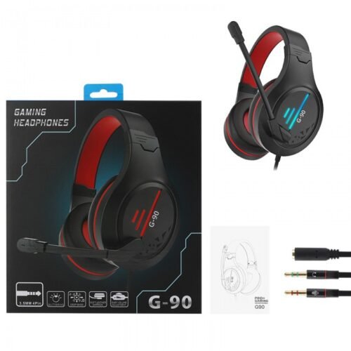 G90 Gaming Headset-Active Noise Cancelling Wired Headphones with Mic & Deep Bass HiFi Sound