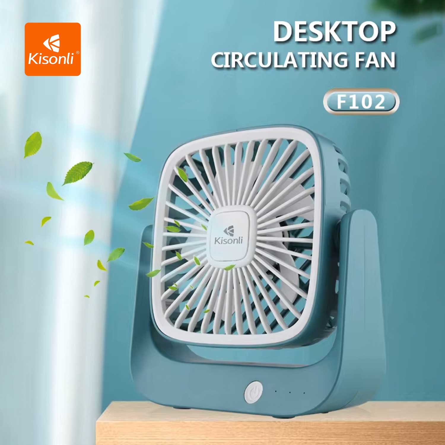 Kisonli F102 Portable Desktop Silence Fan Rechargeable